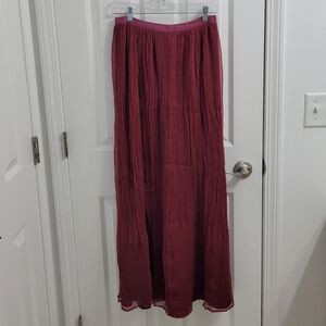 Line & Dot Silk Maxi Skirt